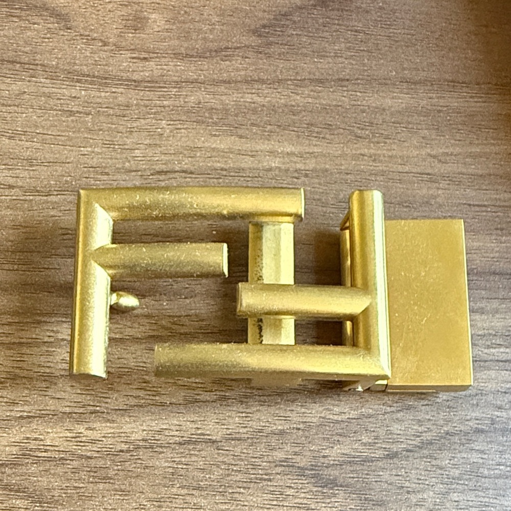 Fendi FF Logo Gold-Tone Belt Buckle